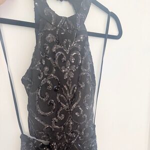 Maxi black sequins dress